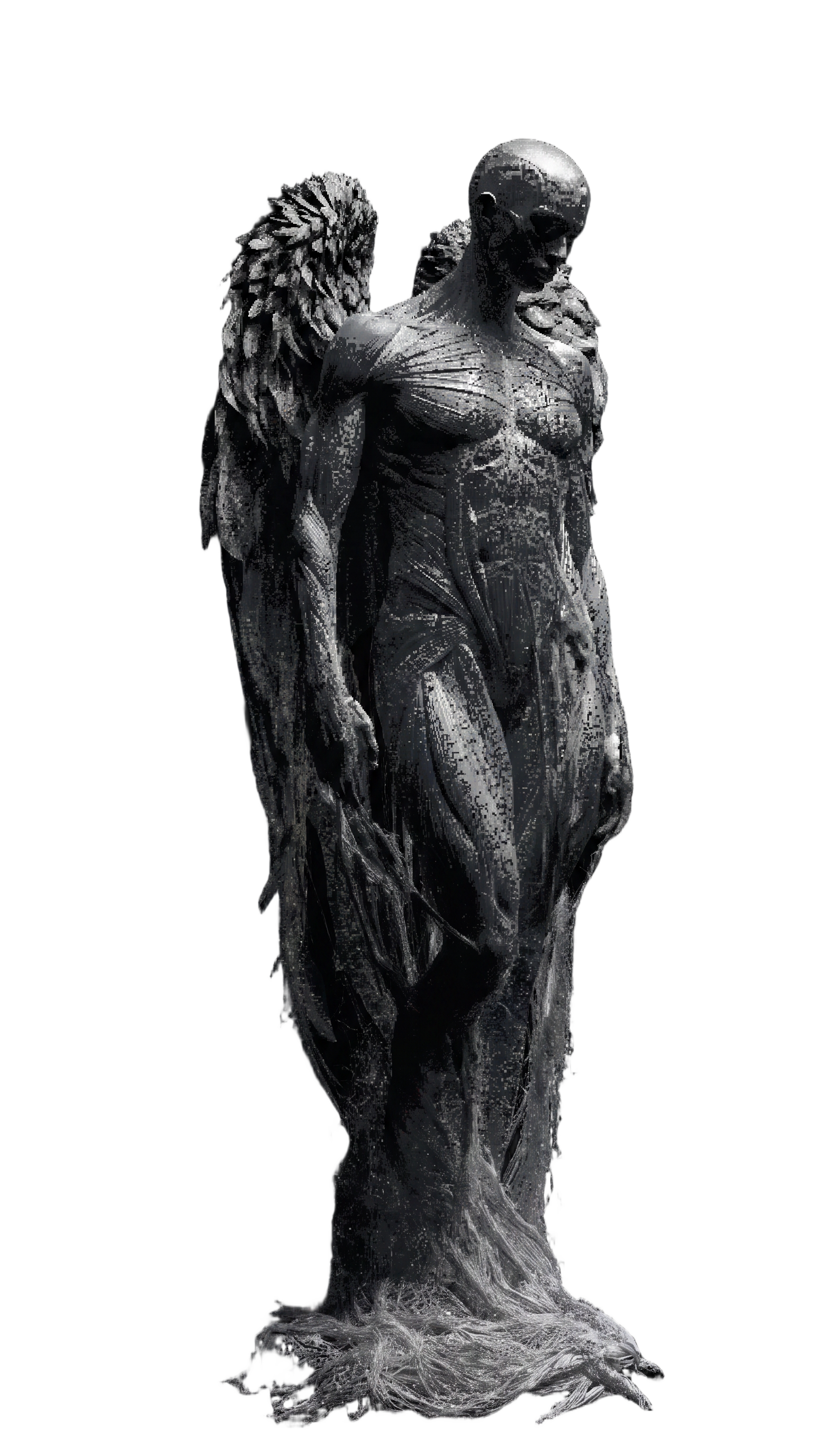 Winged anatomical figure study