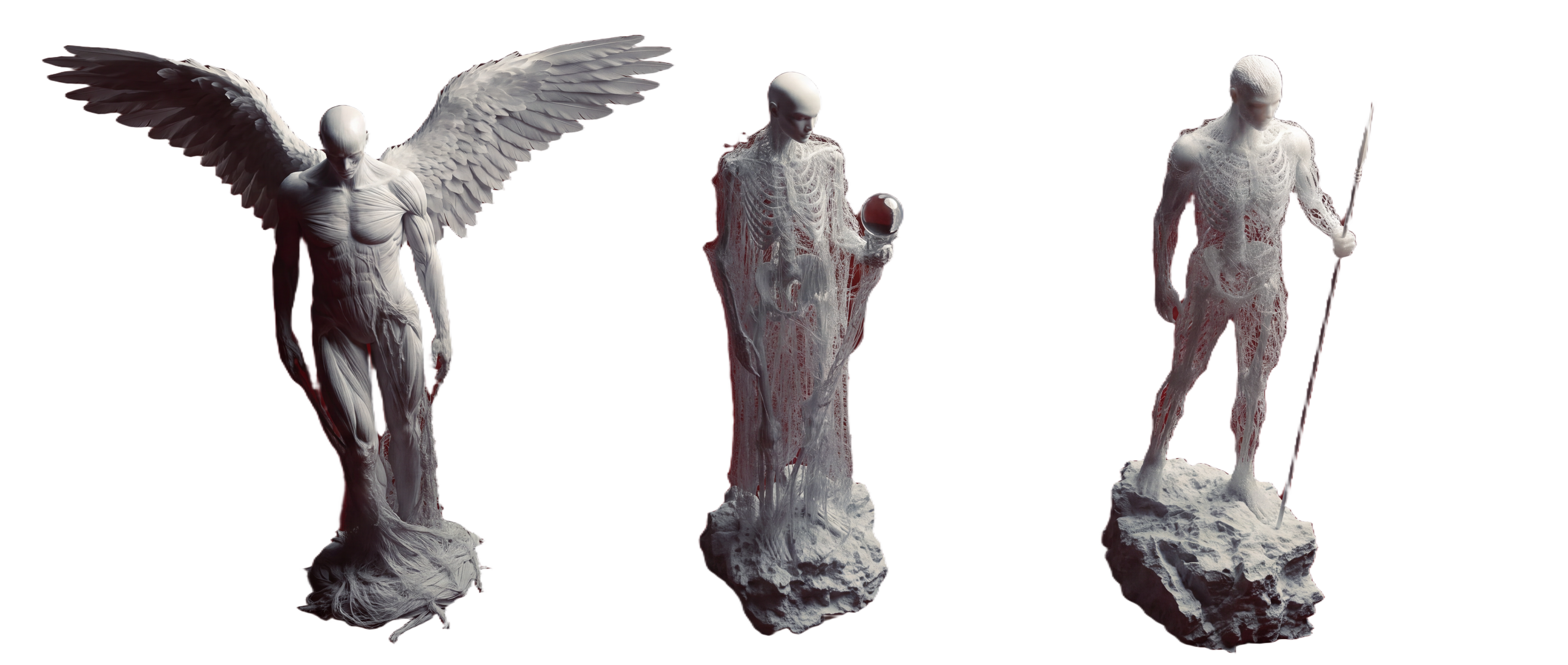 Three anatomical figure studies